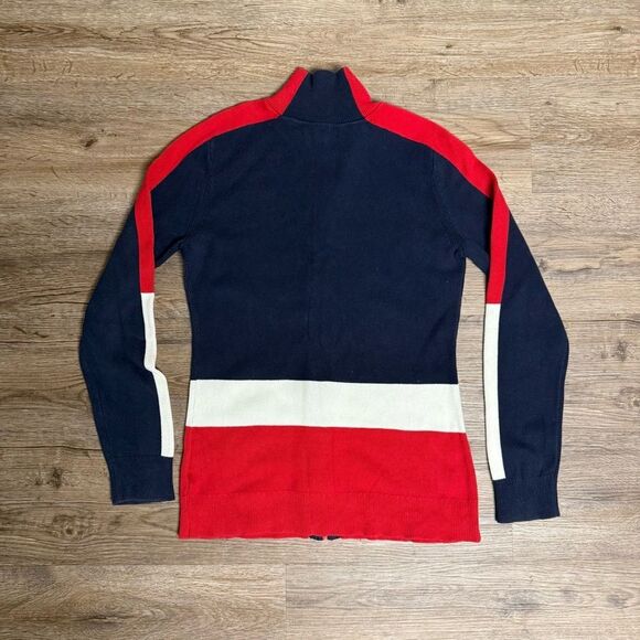 Tommy Hilfiger Navy Sweater with Red and White Trim - Picture 7 of 8